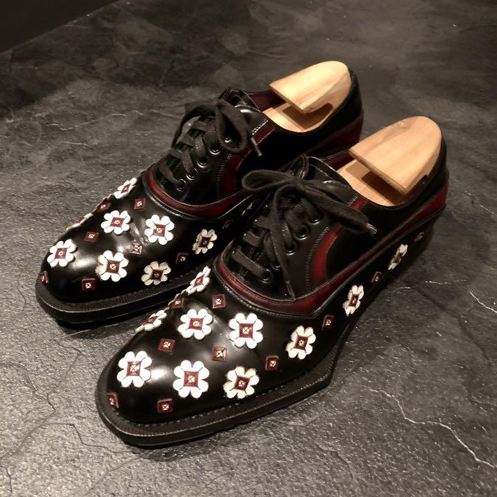 有名な高級ブランド oha416ko PRADA 12AW フラワーシューズ ドレス