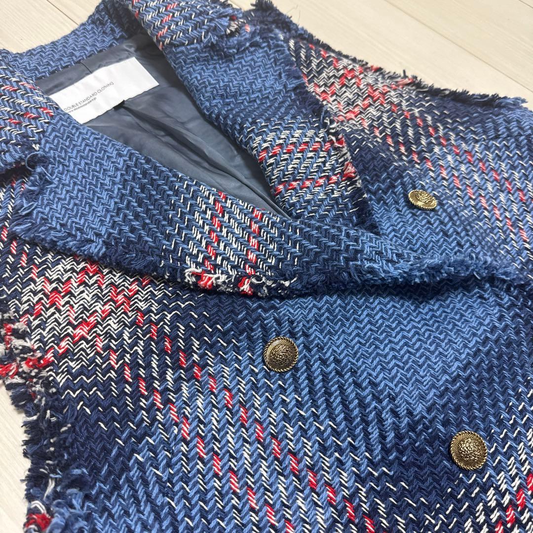 ツィードロングジレ 金ボタン