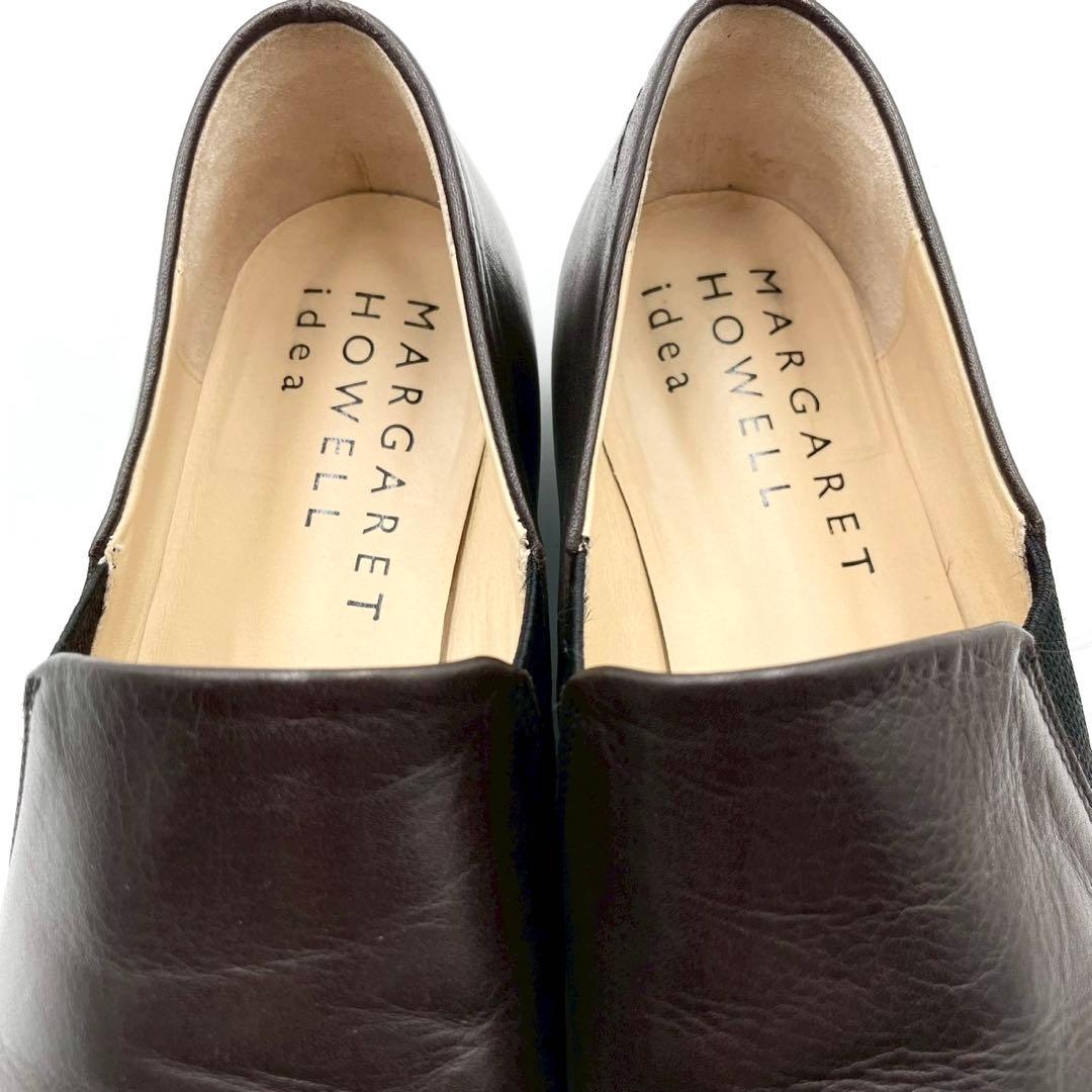 マーガレットハウエル スリッポン レザー 23 ダークブラウン Y1309 マーガレットハウエル スリッポン レザー 23 ダークブラウン Y1309