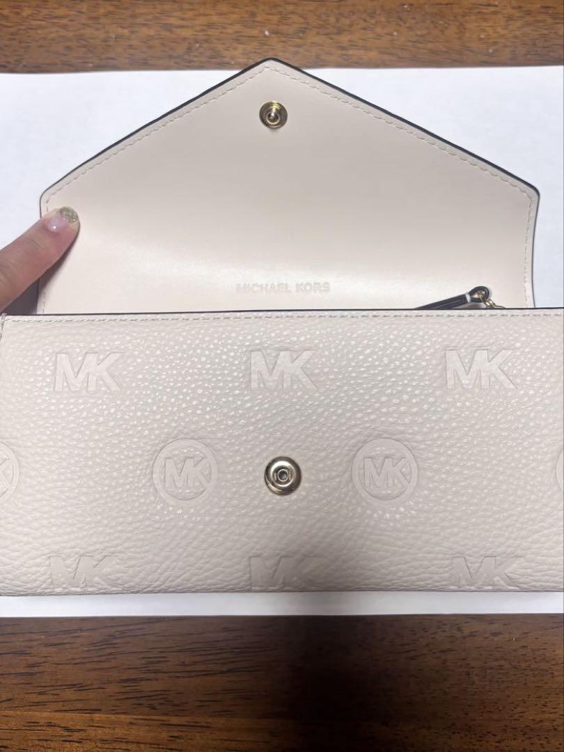 美品MICHAEL KORS 長財布 ベージュ MKロゴ
