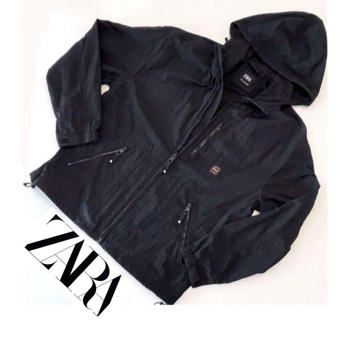 ZARA Dnwr フルジップパーカー 黒　L相当（us/M）