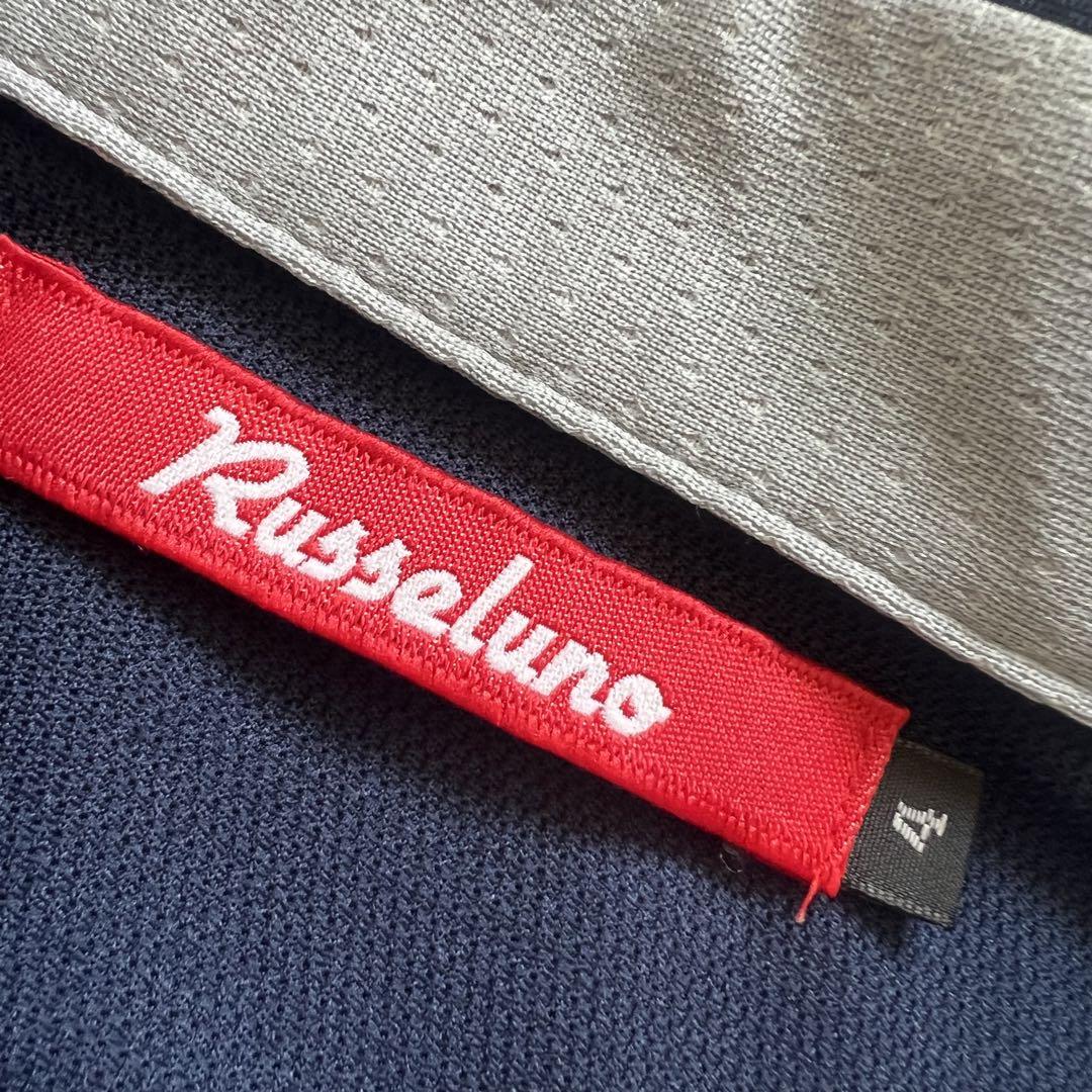 Russeluno ラッセルノ　ポロシャツ　ゴルフ　メンズ　半袖　紺　4