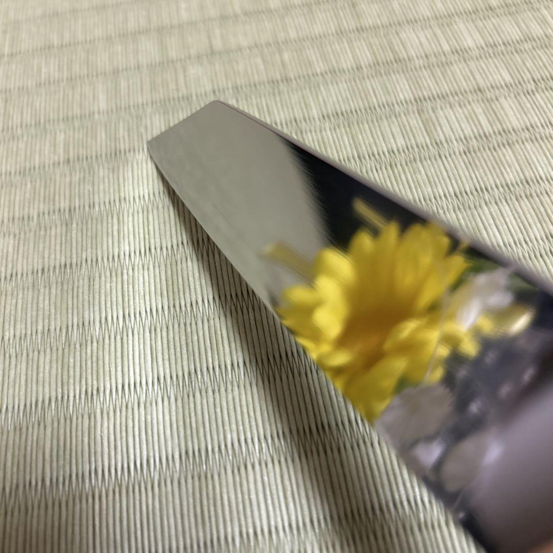 九寸　切り付け　柳刃　包丁　和包丁　V金10号　本焼　黒檀　白水牛　鏡面仕上げ