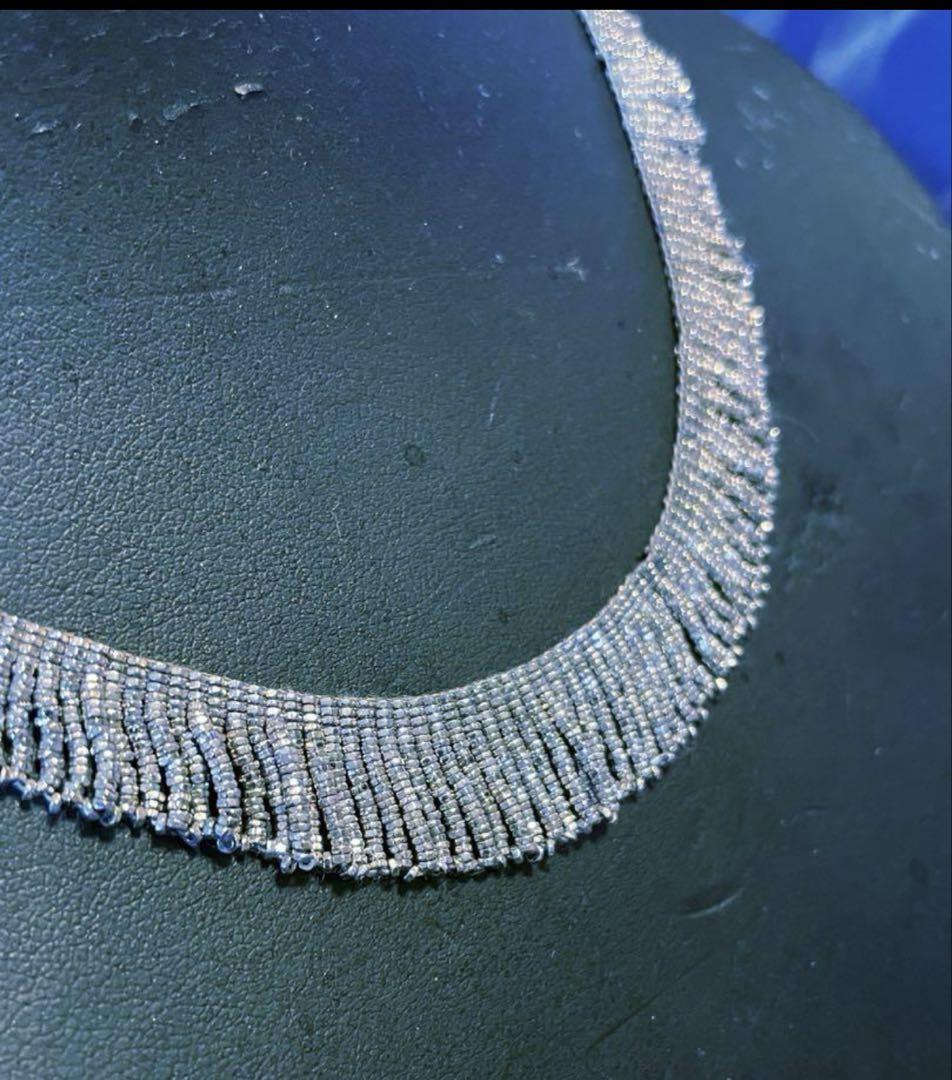 低価格 最終セール❗️フランス ヴィンテージ 手作りビーズ 銀色 アクセサリー