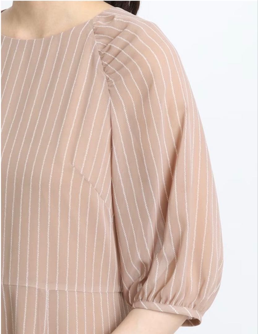 リフレクト ストライプワンピース　9号　トープ