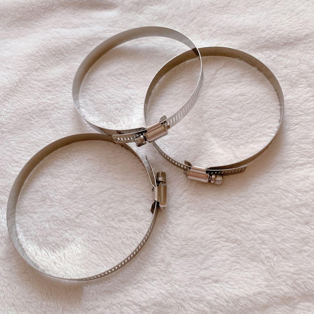 ホースバンド ステンレス バンド 調整 91mm-114mm 3個