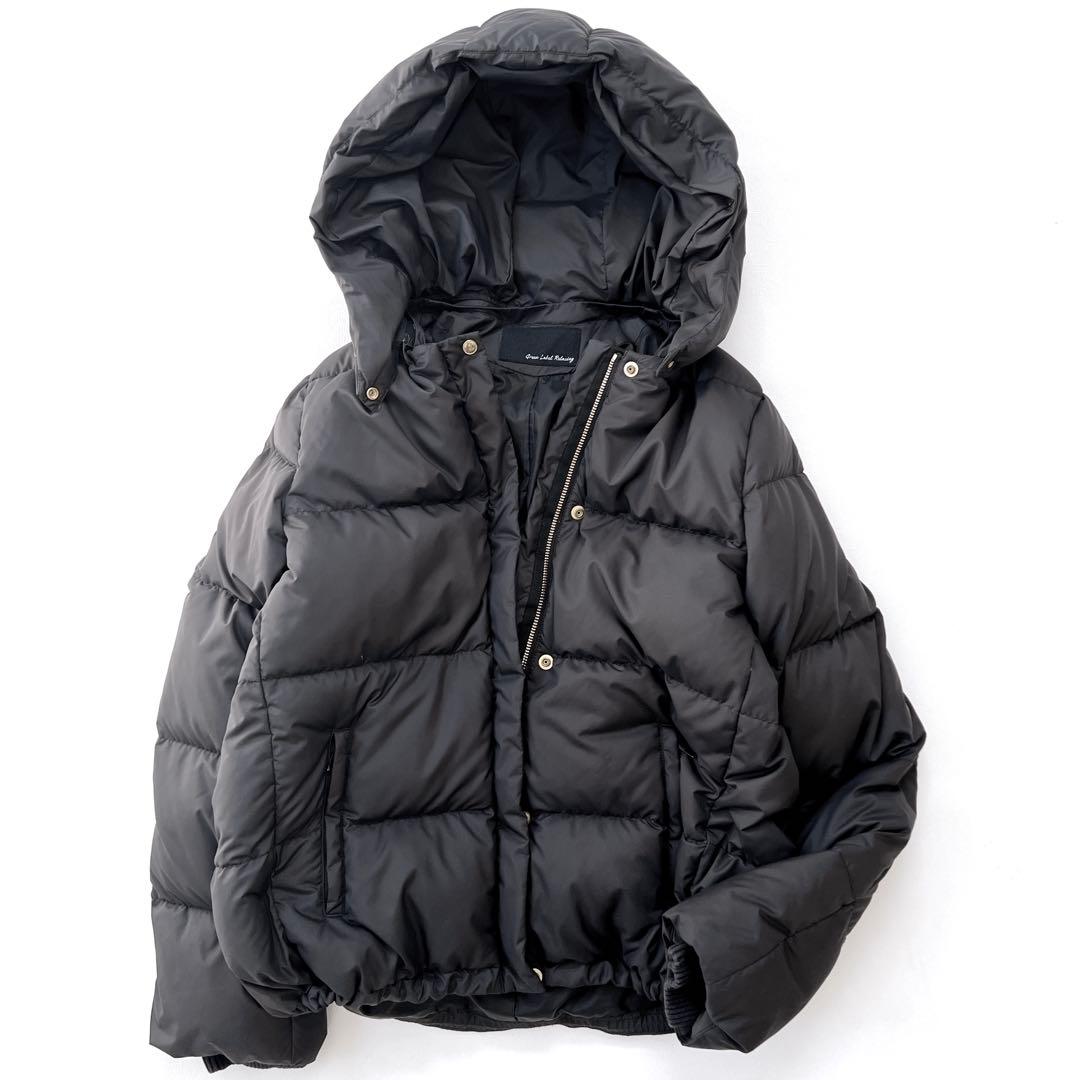 グリーンレーベルリラクシング 2way 撥水 XL ダウンジャケット フード 黒XL LL green label relaxing