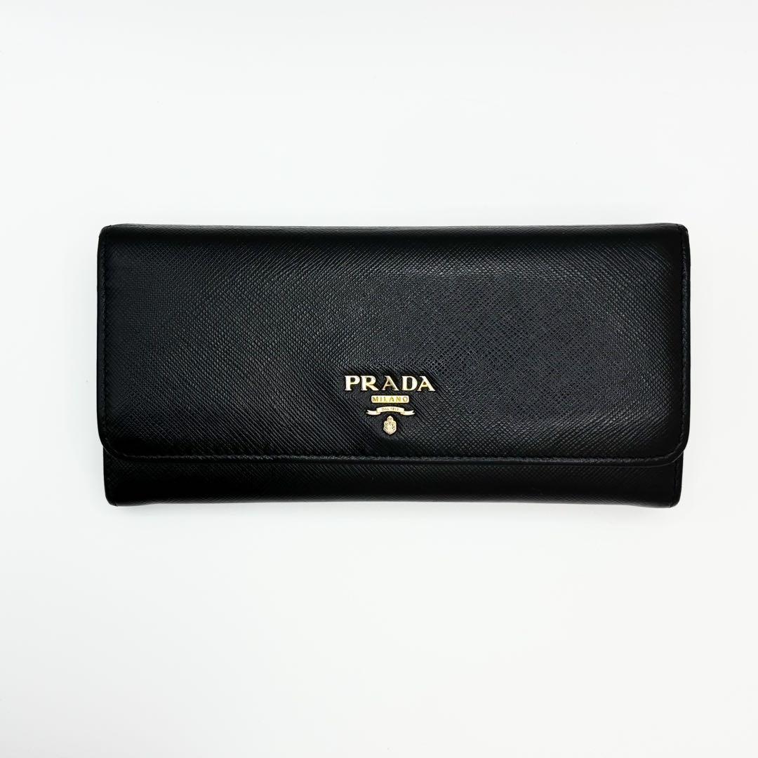 ✨人気モデル✨PRADA 長財布　サフィアーノ　メタルロゴ　ブラック　レザー