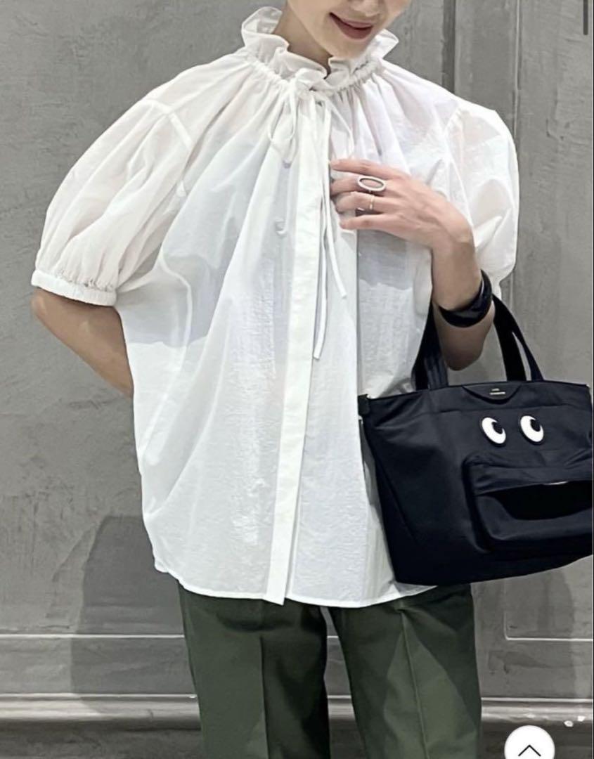 美品】ドローストリング バルーンスリーブ ブラウス shipsイエナ