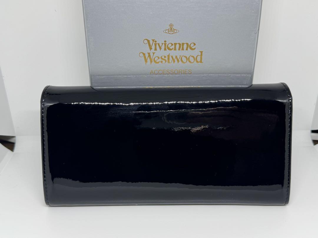【新品未使用】Vivienne Westwood 長財布ブラックエナメル