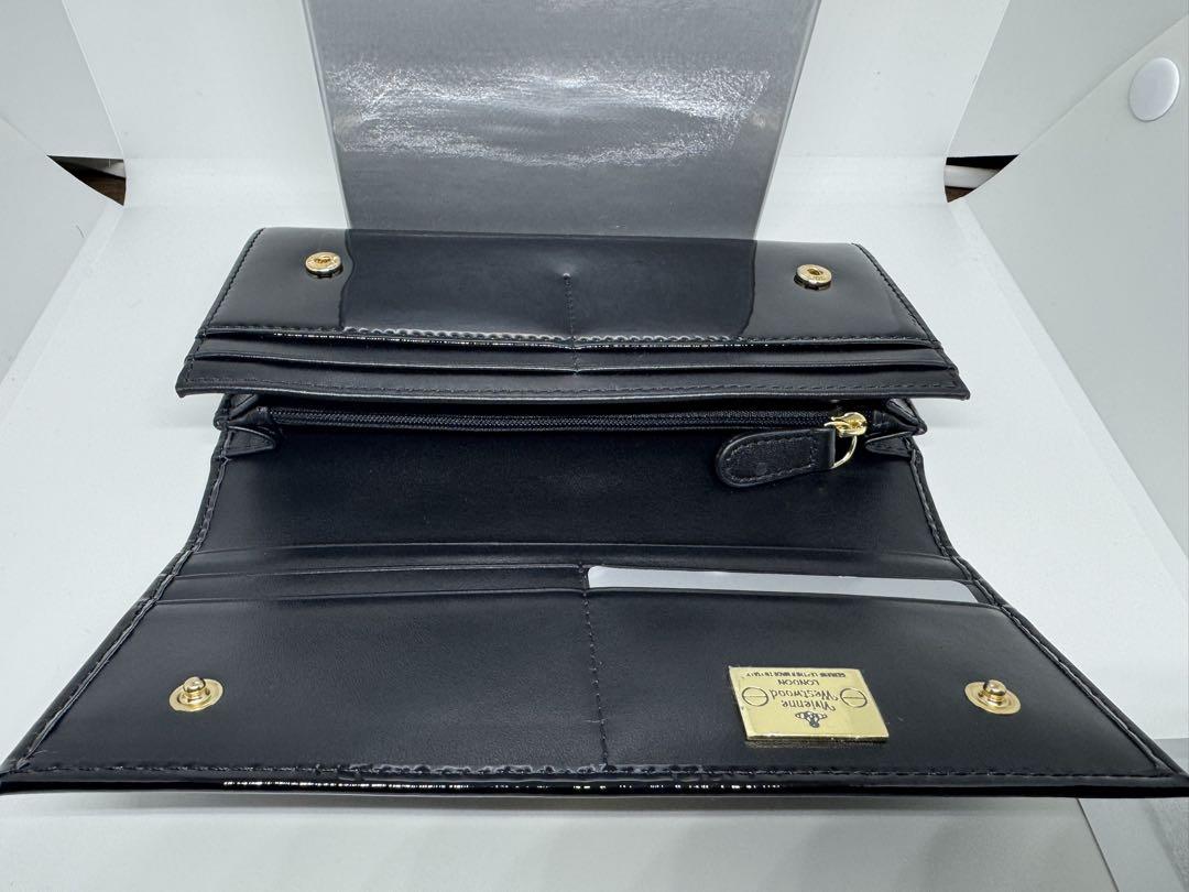 【新品未使用】Vivienne Westwood 長財布ブラックエナメル