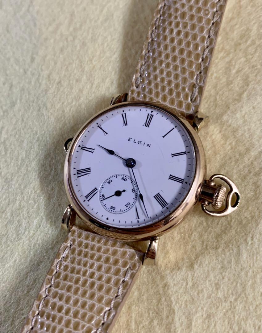 希少 エルジン 1900\'s トレンチウォッチ オリジナル品 デカ竜頭 メンズ