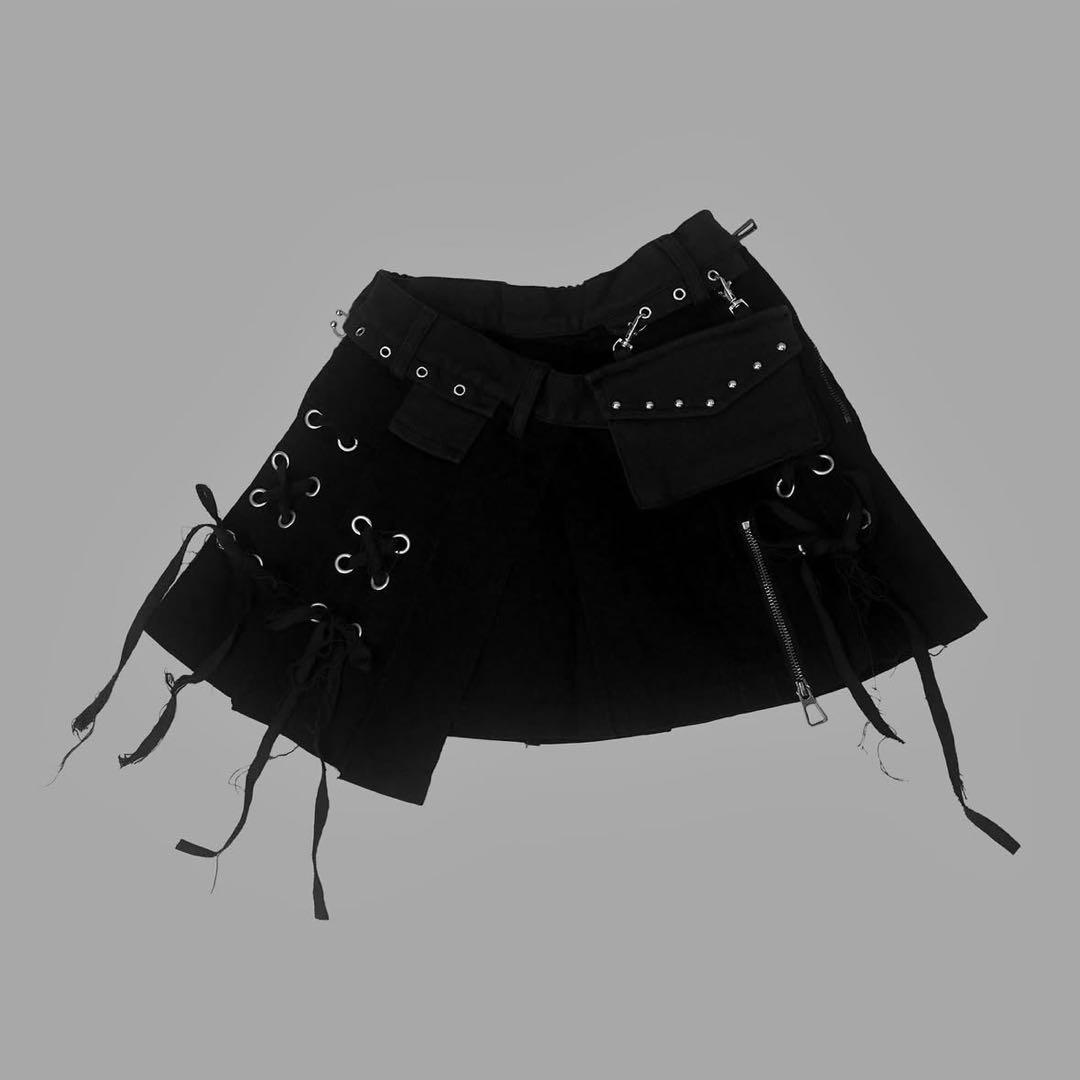 ♡ DimMoire デニムラップミニスカート Black