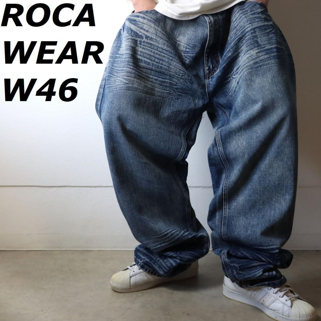 ROCAWEAR ロカウェア デニム デザイン 極太 刺繍ロゴ W46