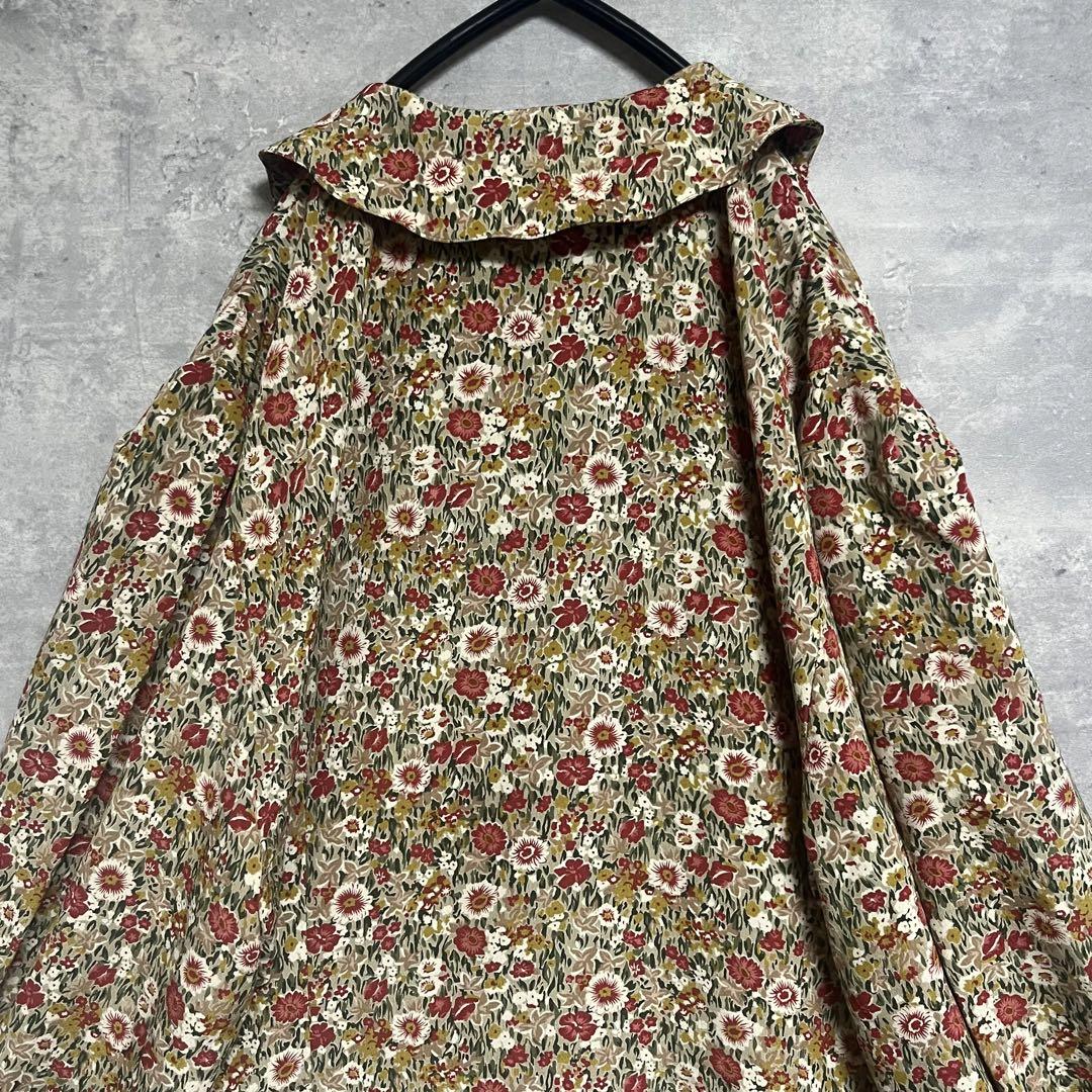 新品 総柄シャツ VINTAGE No.1841 ポリシャツ ボタニカル柄 花柄 長袖 トップス