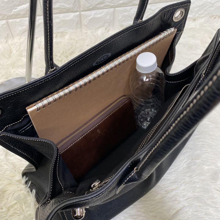 人気限定SALE 美品✨ ハンドバッグ 2way ブラック 黒 1XsDg-m67493081307 トッズ A4可能 トートバッグ 新品品質保証