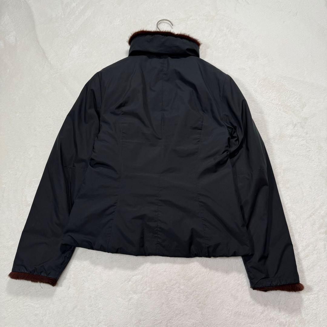 MONCLER 黒タグ ミンクファー ナイロン ブルゾン 0