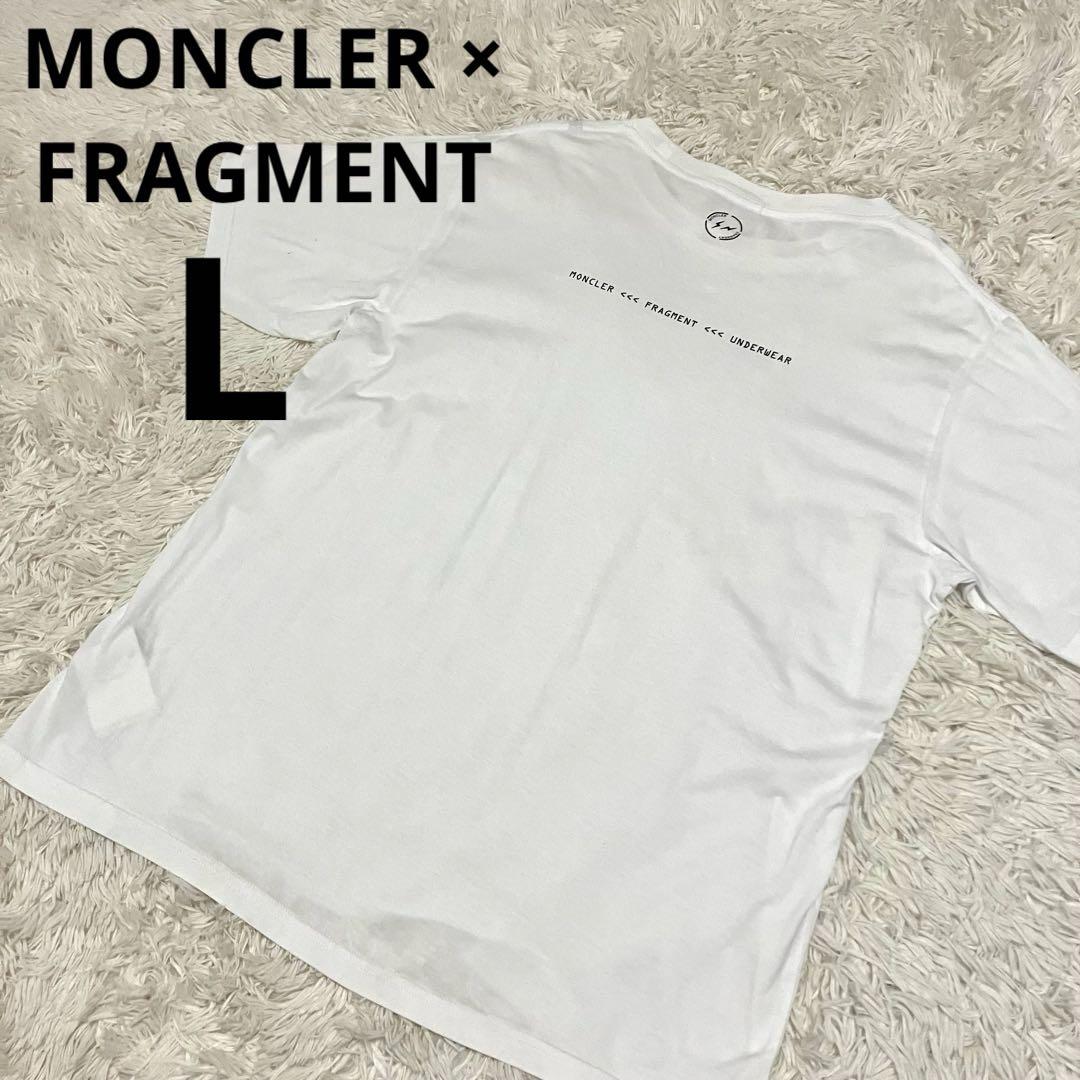 美品　モンクレール　フラグメント　Tシャツ　ホワイト　Ｌ　国内正規品