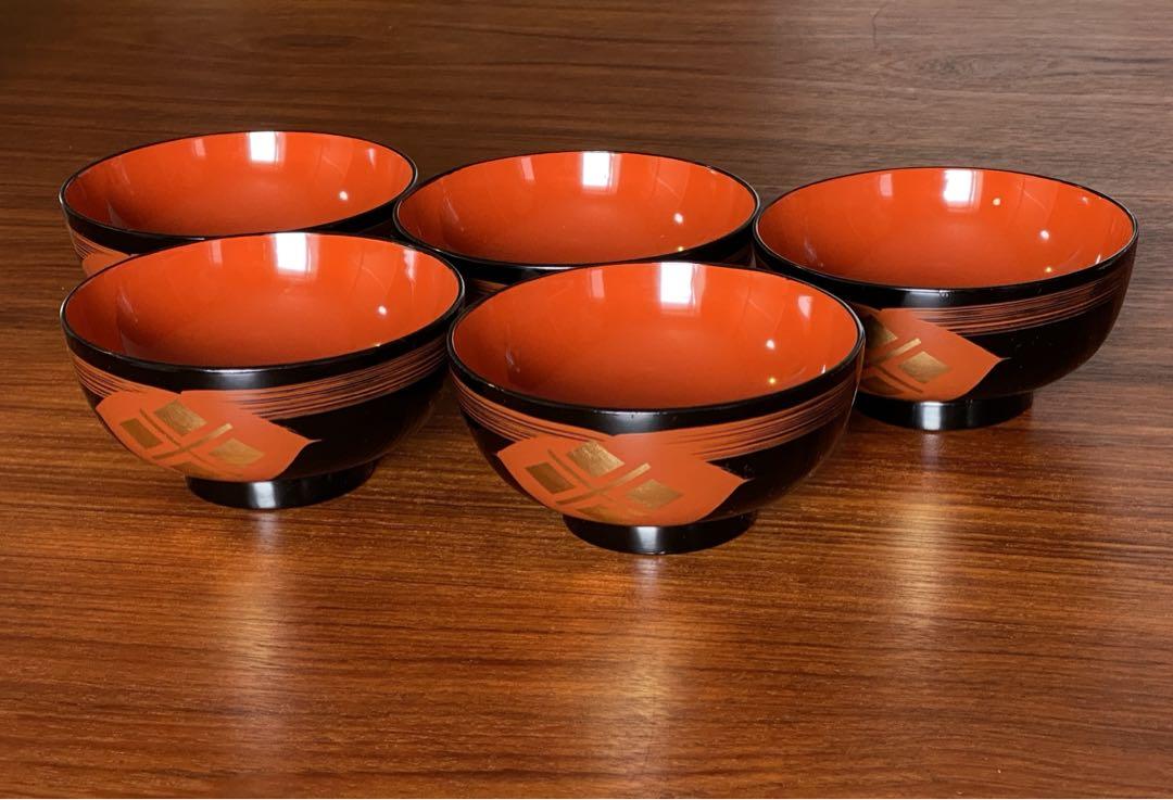 【未使用品】秀衡塗お椀5客