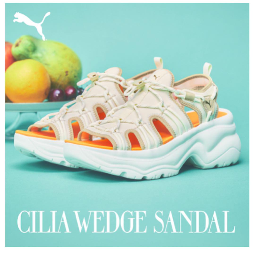 PUMA シリア ウェッジ サンダル 25cm オレンジ - メルカリ