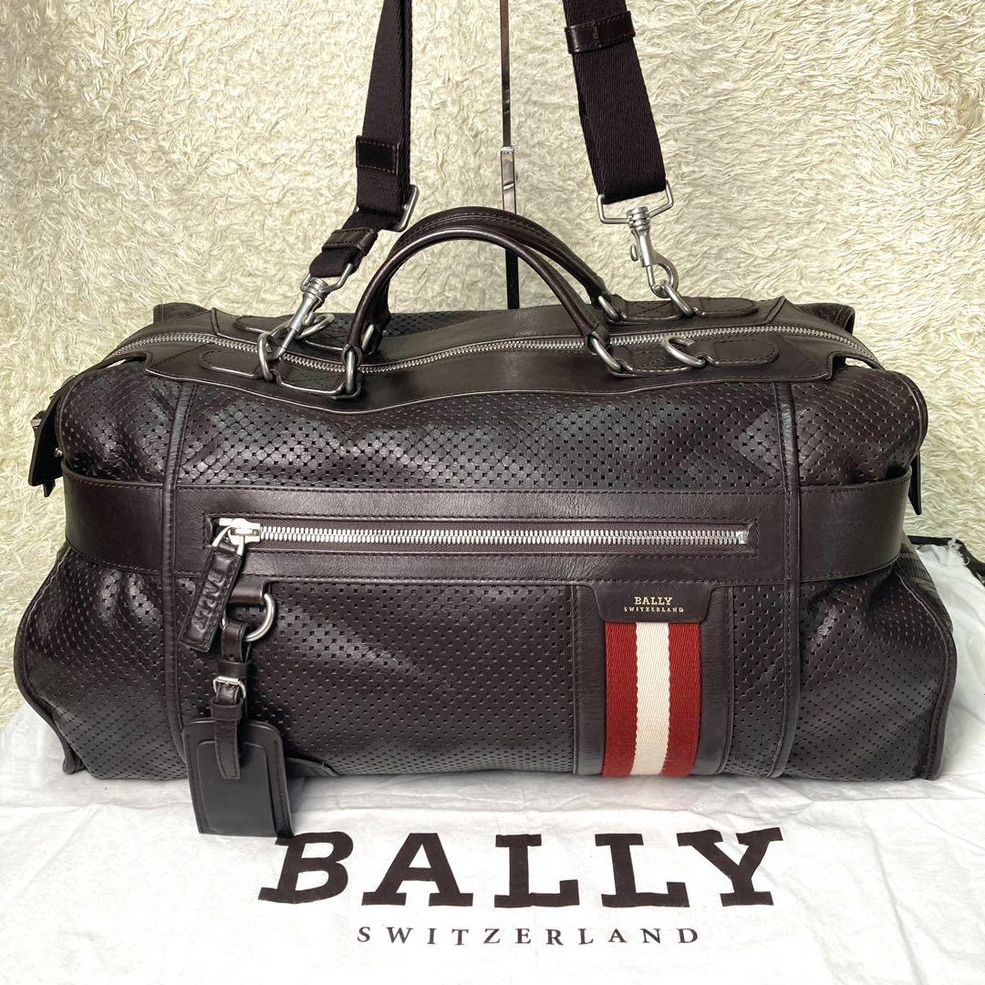 『美品』BALLY バリー　ボストンバッグ 2way パンチングレザー　大容量