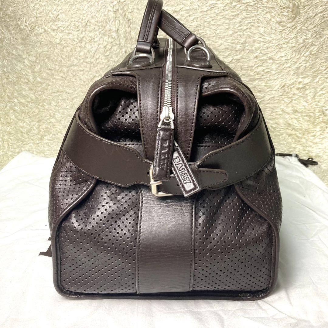 『美品』BALLY バリー　ボストンバッグ 2way パンチングレザー　大容量