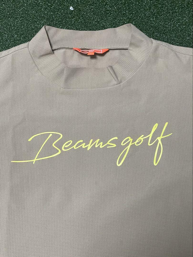 超美品】BEAMS GOLF モックネックシャツ Lサイズ （ベージュ