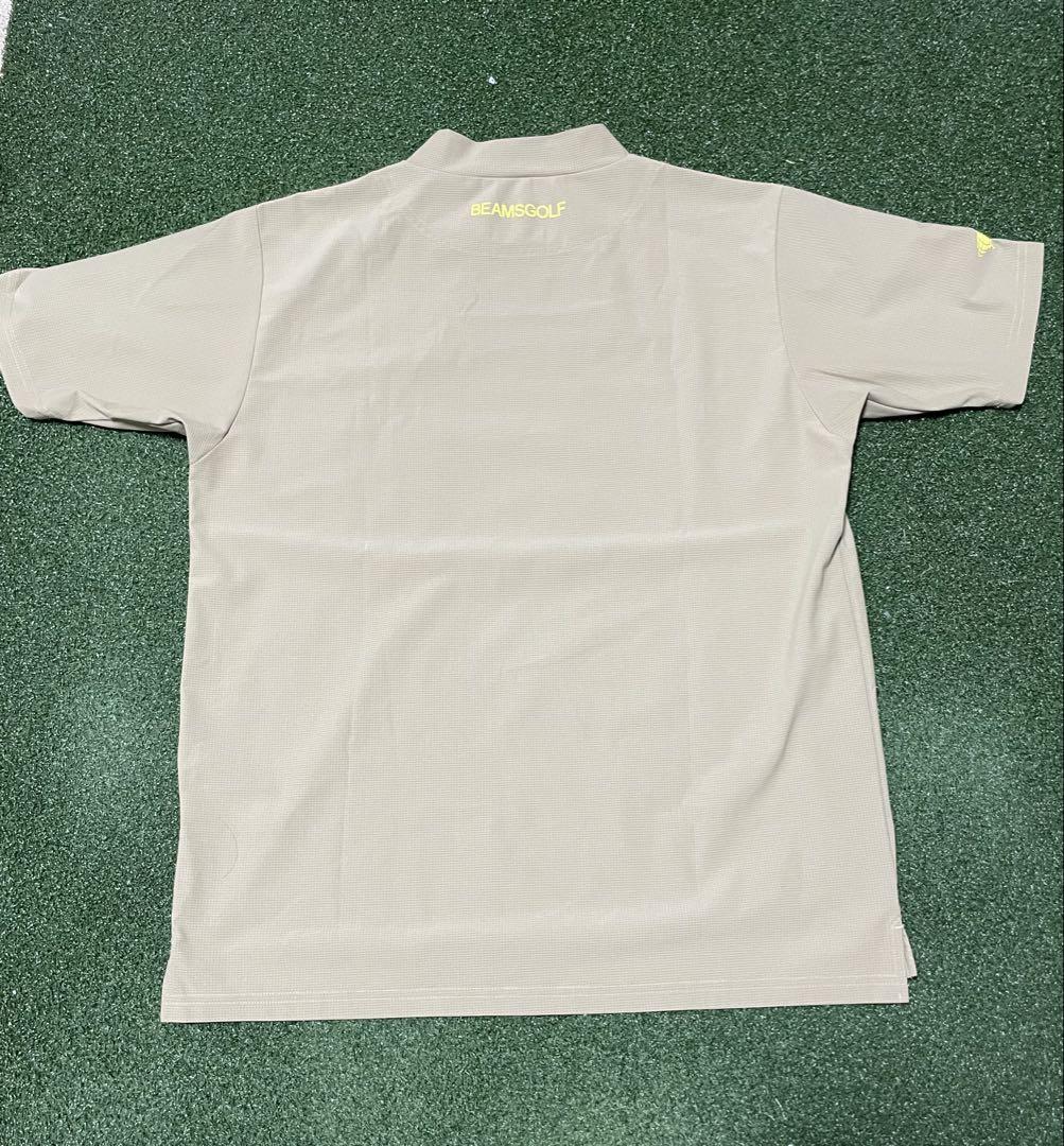 特売 GOLF 超美品】BEAMS モックネックシャツ （ベージュ Lサイズ メンズウェア