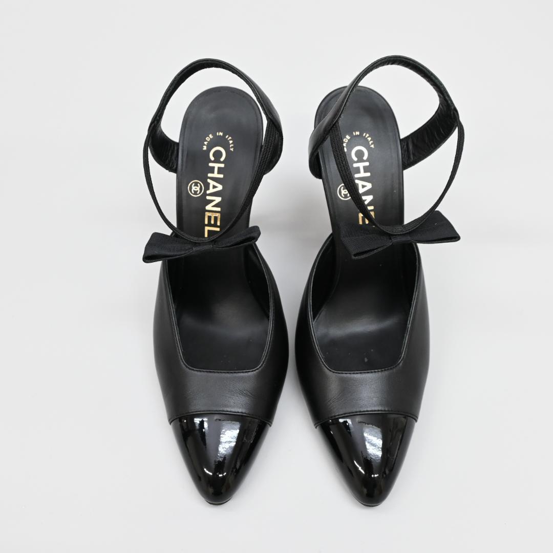 ■ □ 44750★年 CHANELシャネル パンプス ココマークミュール 38