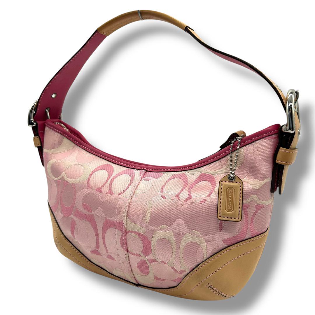 マシュマロ 良品 1769 COACH signature small hobo pink