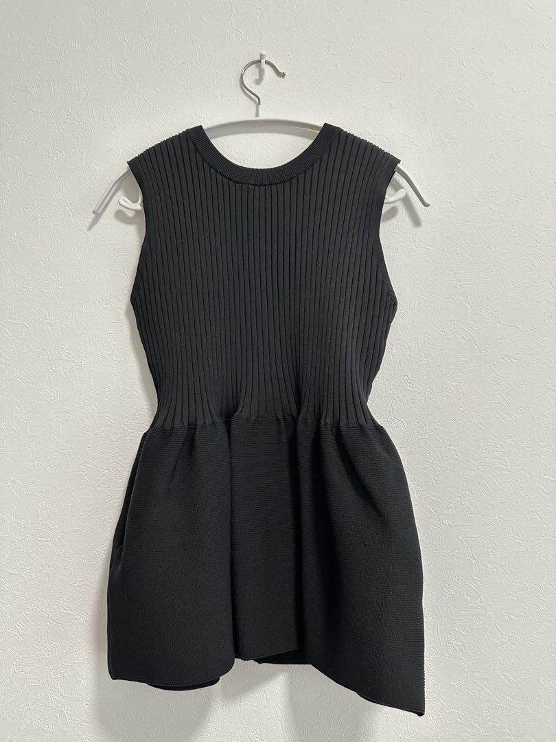 SALON adam et rope’ 2WAYリブフレアーペプラムプルオーバー