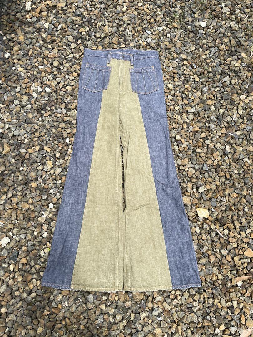 14ozカラーデニム 2TONEジプシーフレアパンツ お気に入りの 10290円
