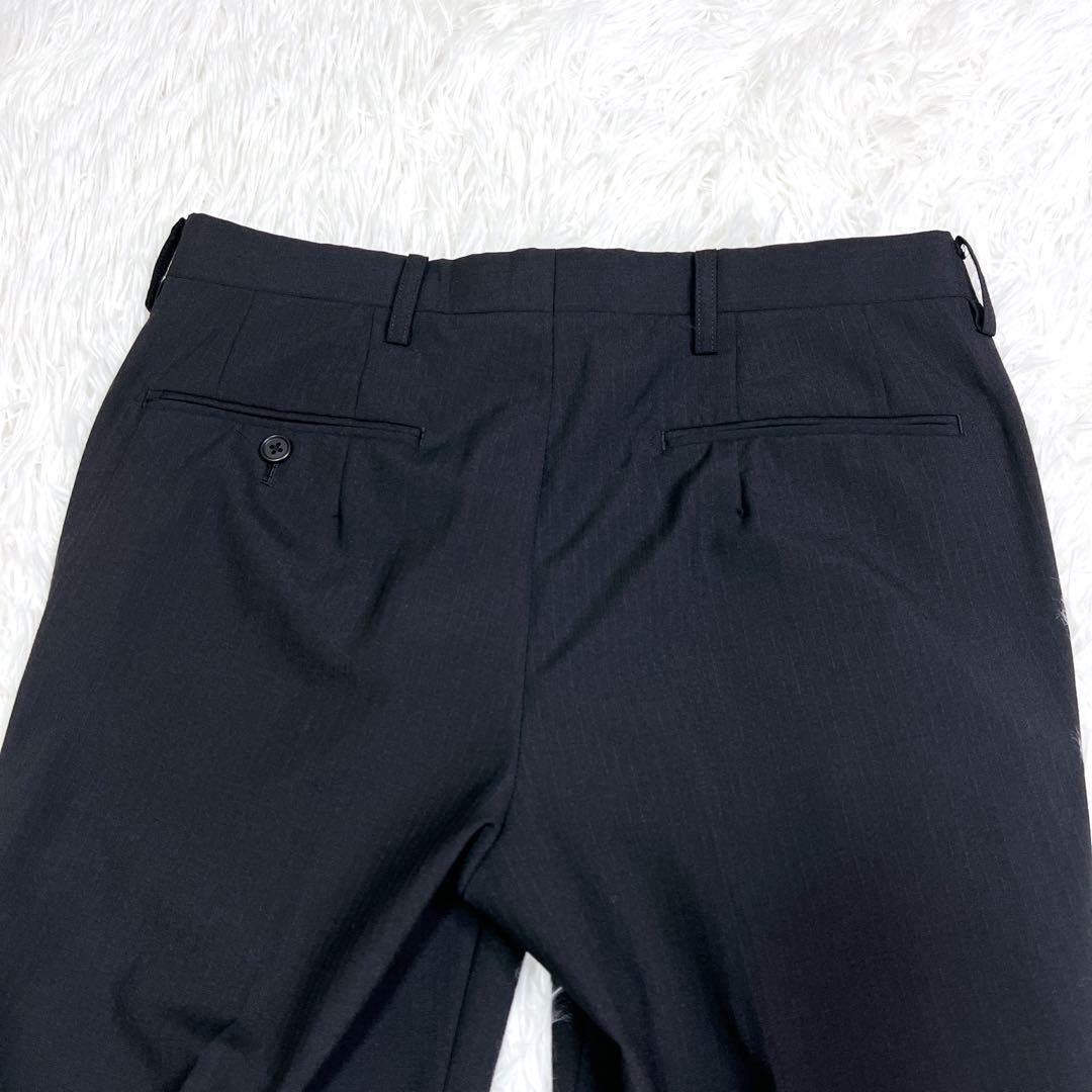 【美品】タケオキクチ スーツ セットアップ シャドーストライプ ブラック