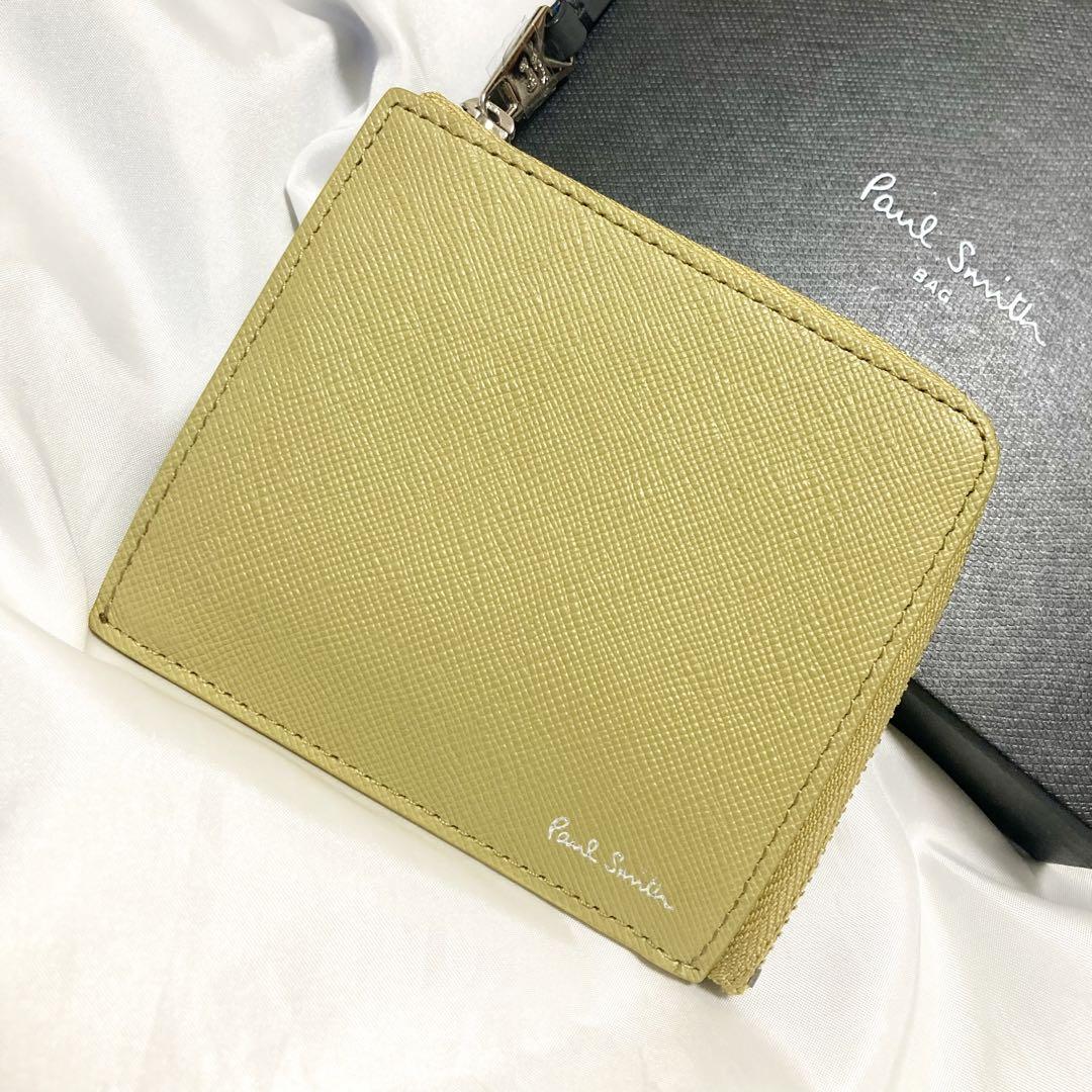 新品　ポールスミス　ブライトストライププラー　L字　二つ折り財布　コインケース