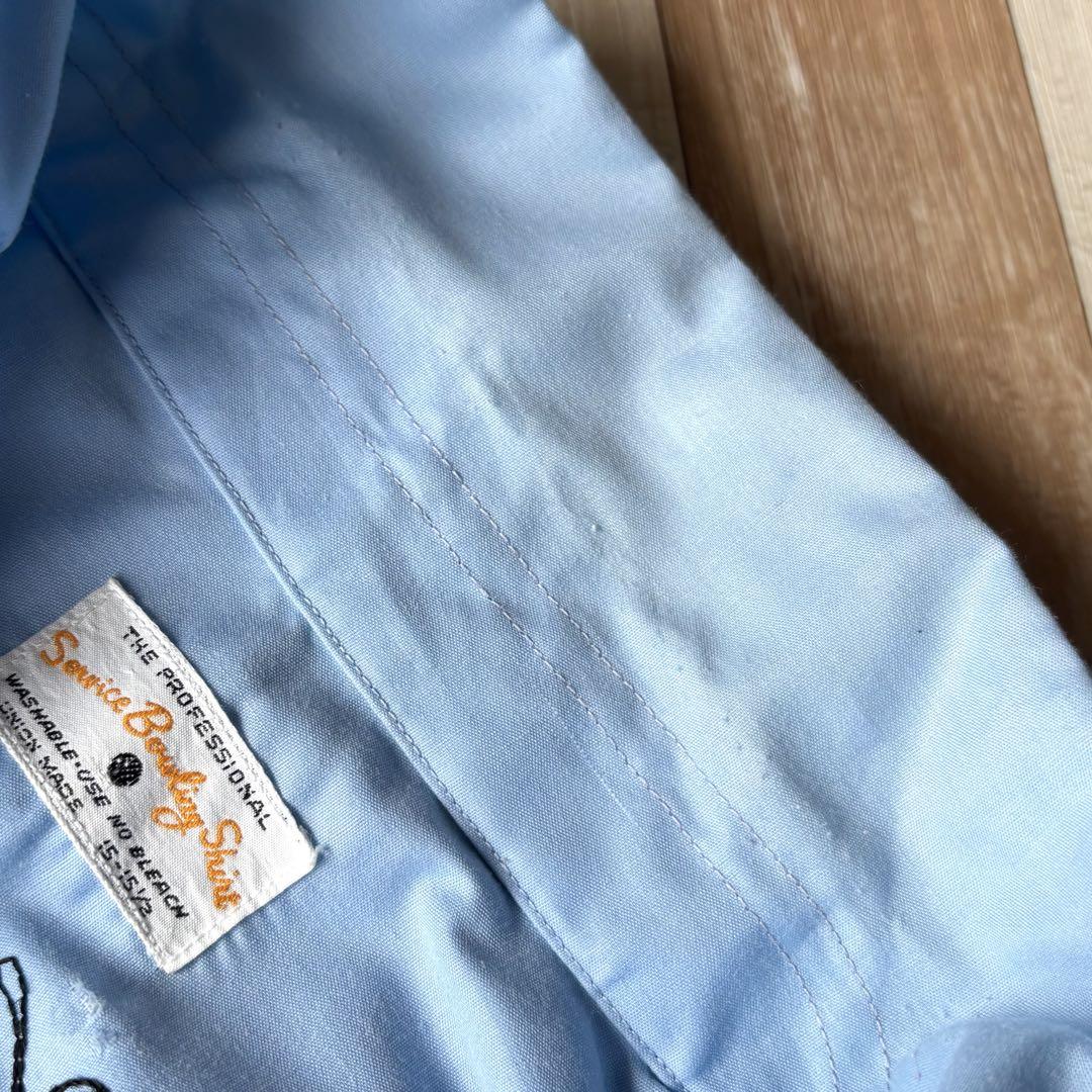 【USA製】60s ヴィンテージ ボーリングシャツ チェーン刺繍 ユニチケ付き