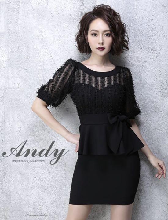 【特別セール品】 Andy コメント下さい☆ 袖あり ミニドレス ペプラム ワンピース