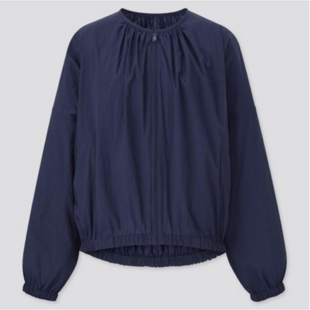 ユニクロ シアーコクーンブルゾン L NAVY 本命ギフト medicmuruhuay.com
