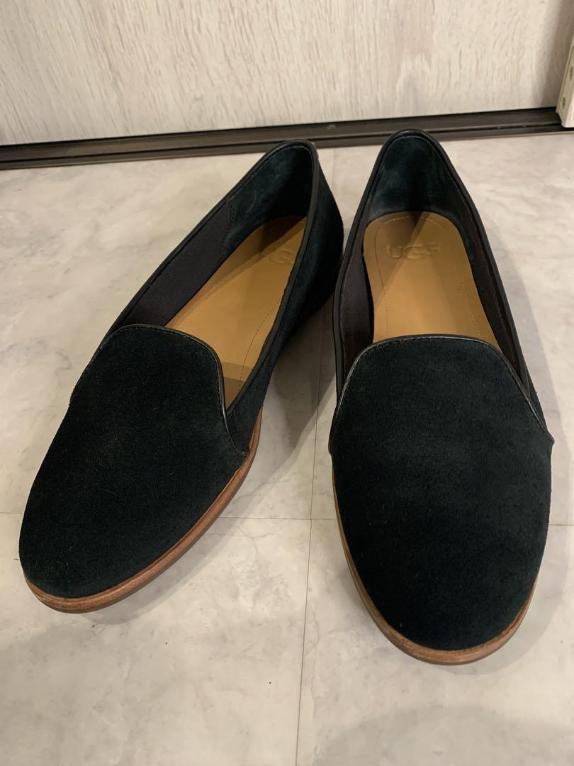 UGG  アグ　スエード　ブラック　フラットシューズ　アグ　23センチ