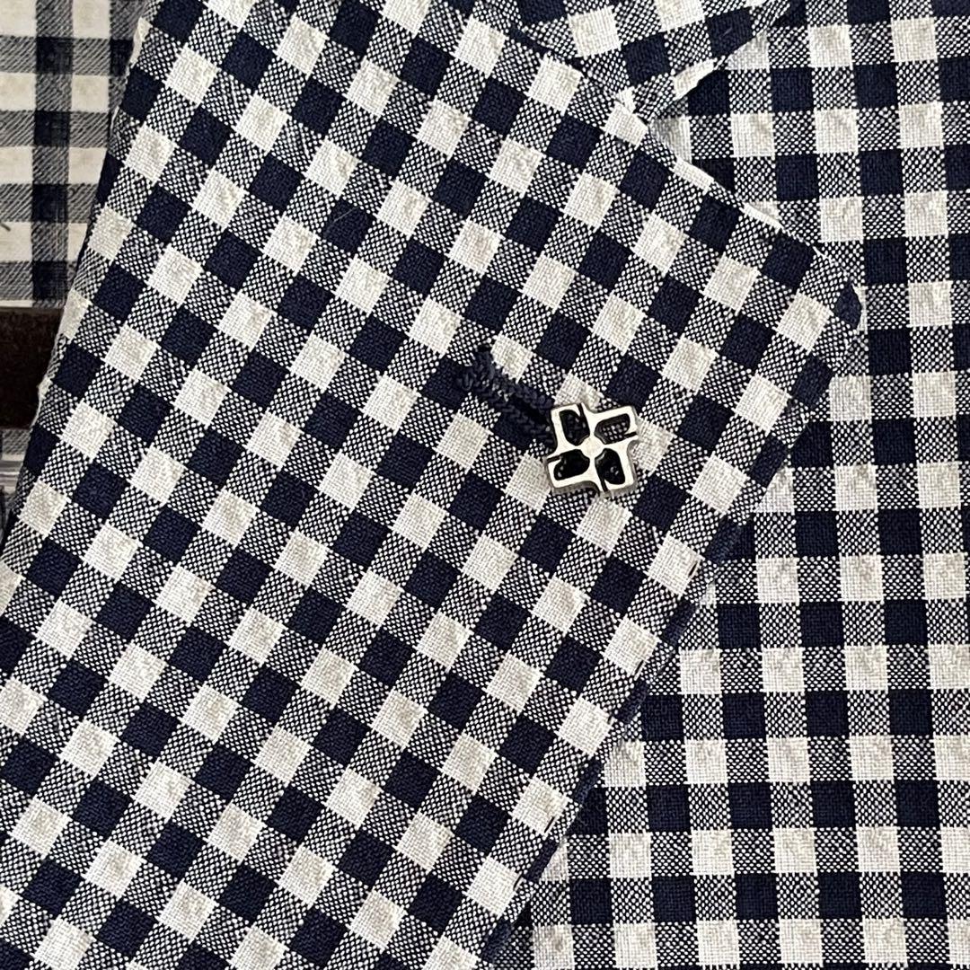 【美品・春夏】TAGLIATORE タリアトーレシアサッカーギンガムチェック44