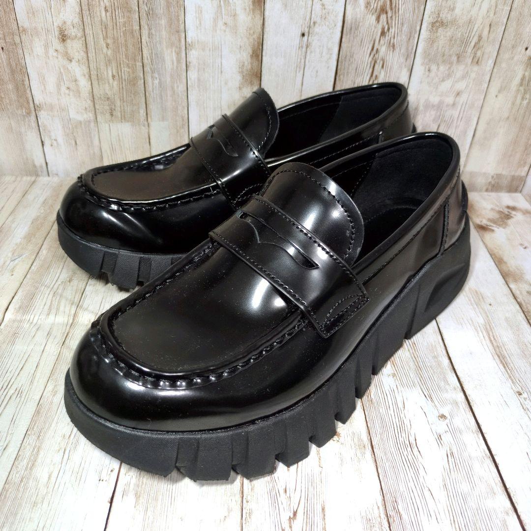 未使用　完売品　ZARA ザラ　コインローファー 厚底　ビブラムソール　29 美品✨【ZARA】コインローファー☆厚底☆Vibramソール☆黒