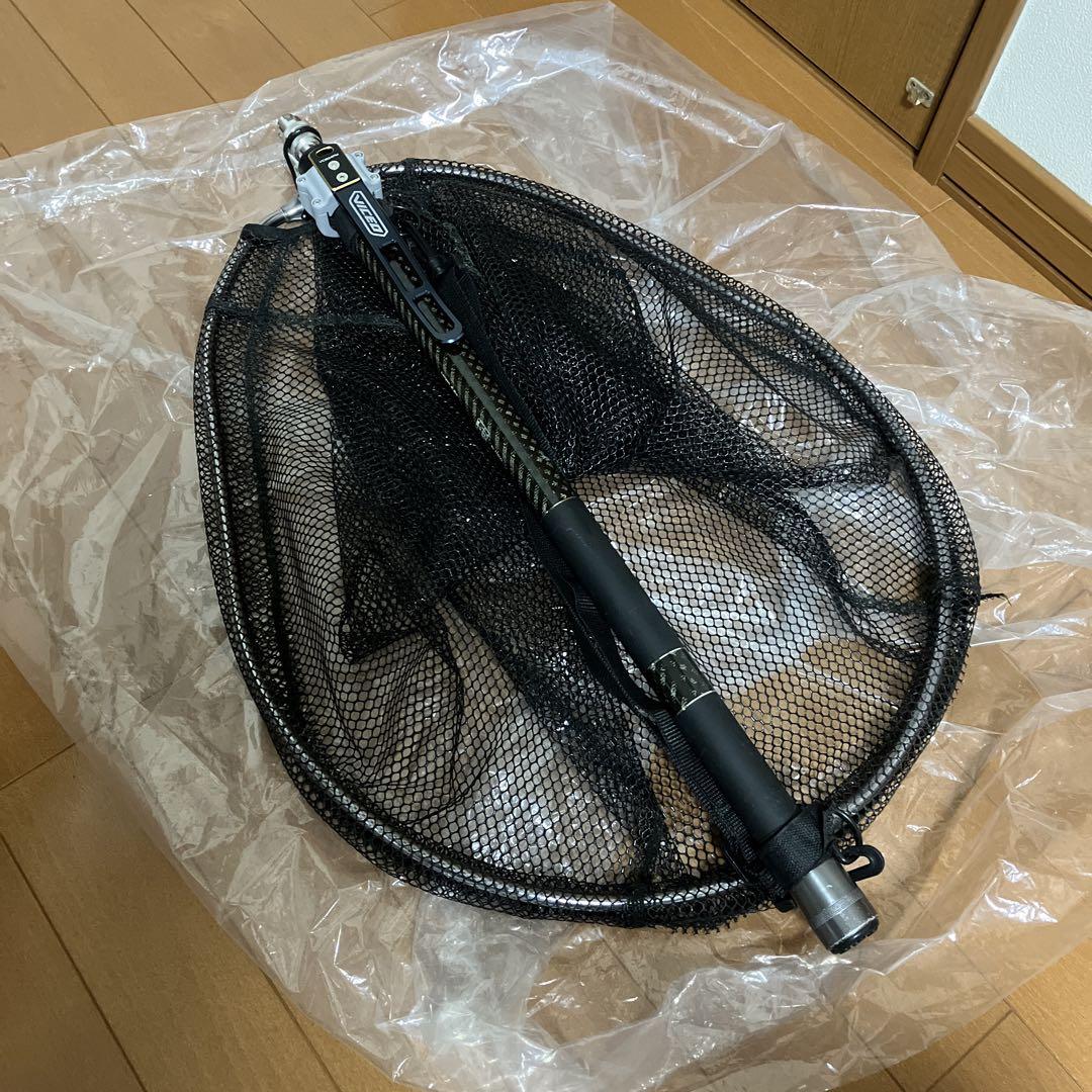 美品　ビッグサイズラバーネット　ランディングシャフト　4mシャフト