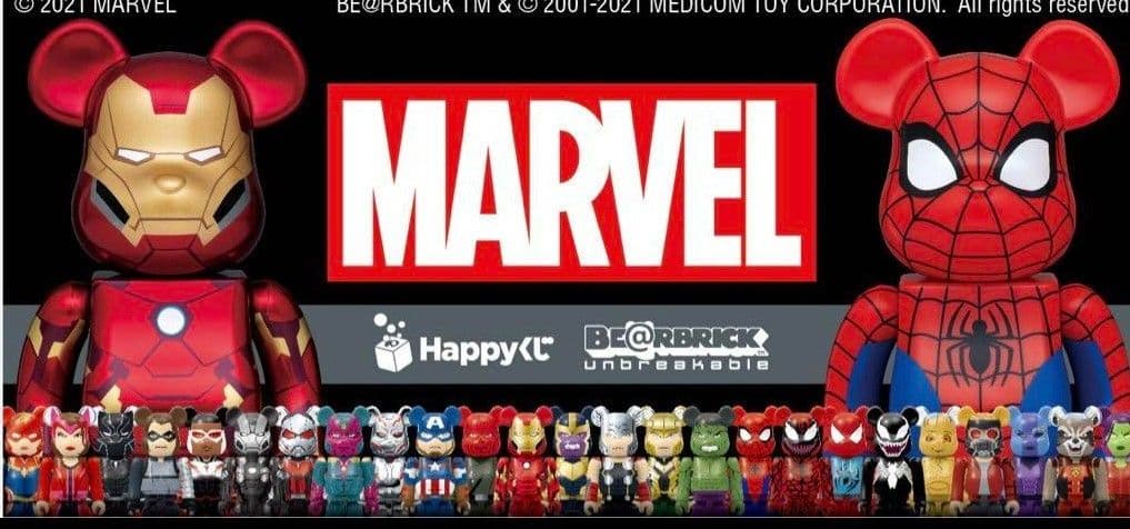 happyくじ　MARVEL be@rbrick賞 全20種　台座付き