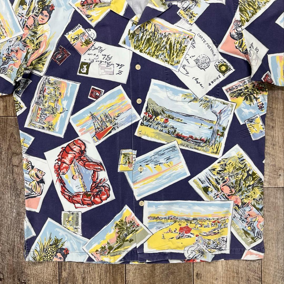 90'S RALPH LAUREN コットン 半袖 オープンカラーシャツ レア