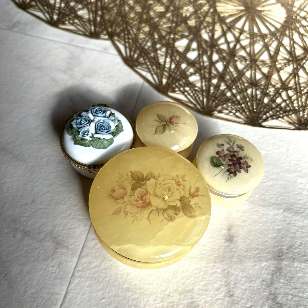 ビンテージ GENUINE ALABASTER イタリア製 ジュエリーボックス