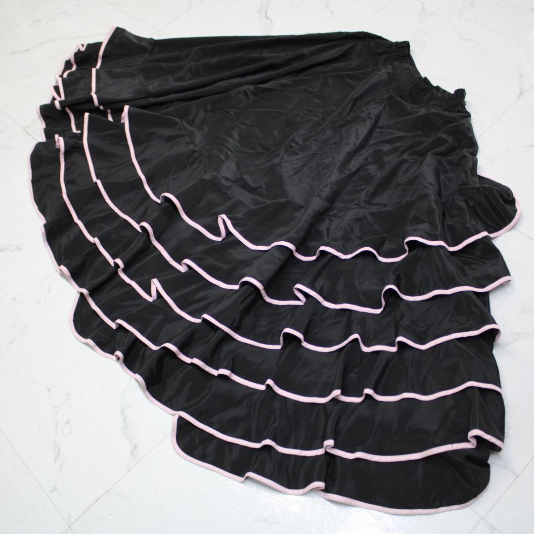 フラメンコ衣装】ブラック prima boutique ファルダ スカート 黒