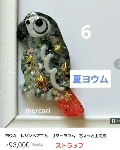 ゆきめい様お取り置き 7/1まで ヨウム レジン バッグクリ