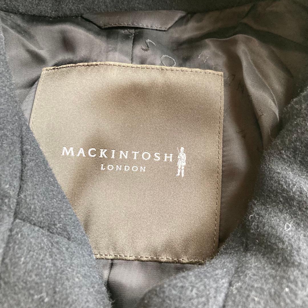 MACKINTOSH LONDON フード付きロングコートブラック ウール 38 MACKINTOSH LONDON フード付きロングコートブラック ウール 38