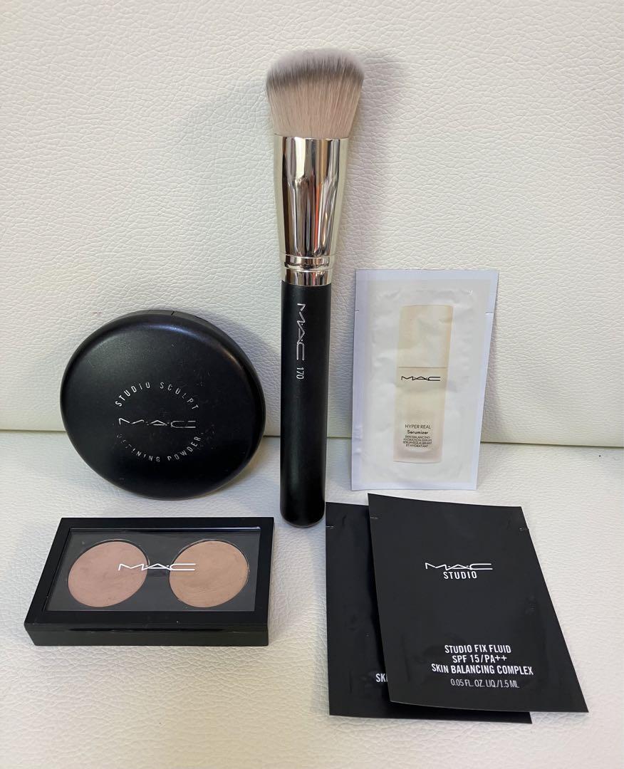 MAC マック #170シンセティックラウンドスラントブラシ、ベースメイクセット