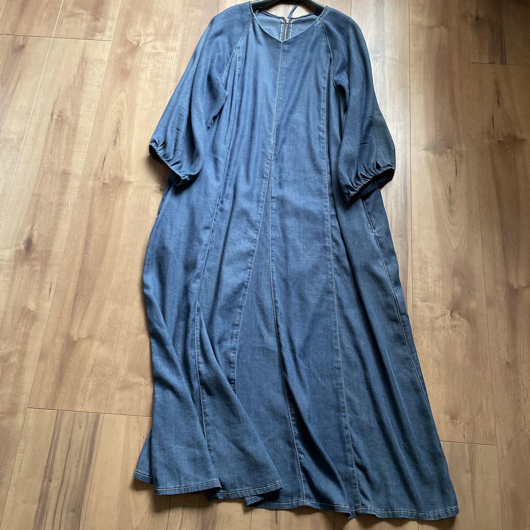 CECICA BLUE セシカブルー　ロングワンピース　配色ステッチ