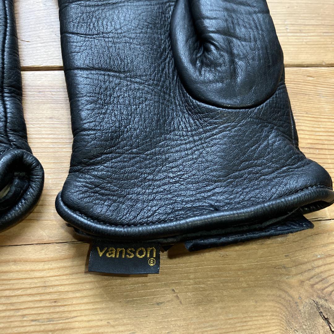 Vanson ブラックレザー手袋 Sサイズ